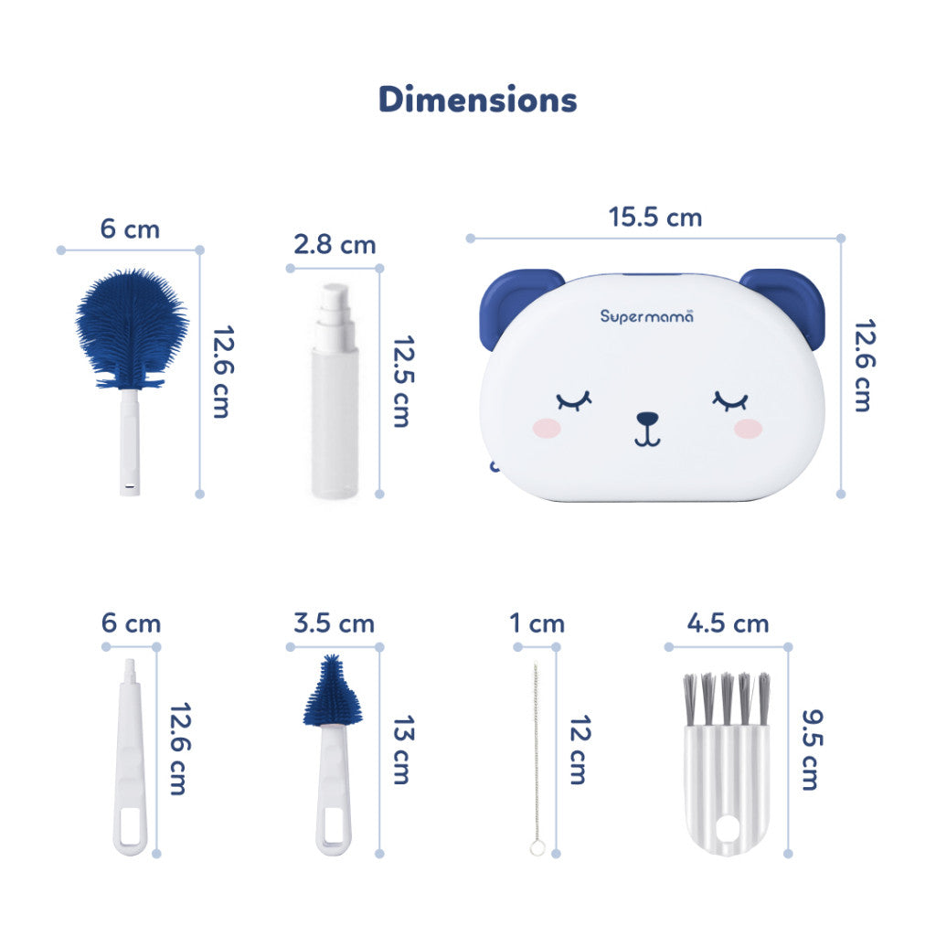 Supermama Lab 6-in-1 Set Sikat Botol Bayi | Brush Set