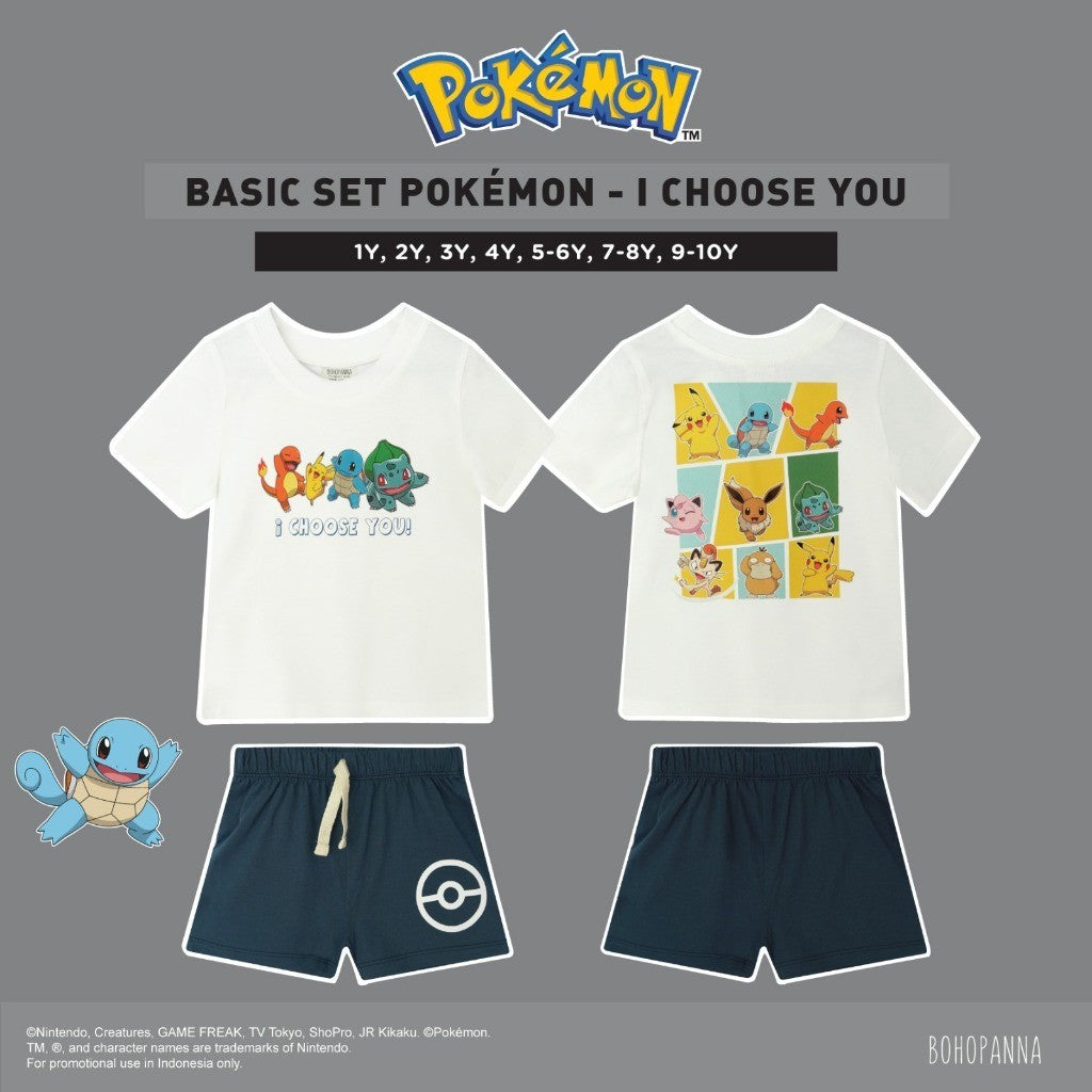 BOHOPANNA | POKÉMON - BASIC SET - Setelan Baju Anak Pokemon