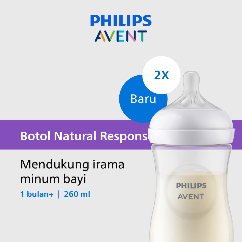Philips Avent Natural Response Bottle 3.0 4Oz (125ml) | 9Oz (260ml) - Botol Susu Bayi SCY900/01 SCY900/02 SCY903/01 SCY903/02 SCY903/11 SCY903/21