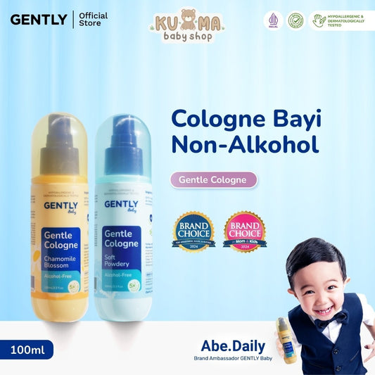 GENTLY Baby Gentle Cologne - Parfum Bayi Non Alkohol - Wangi Parfum Tahan Lama - Newborn & Sensitive-skin Friendly