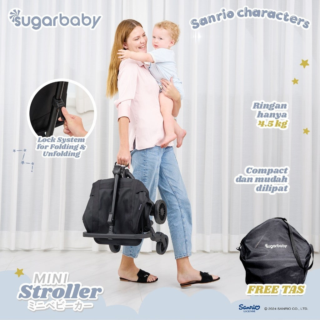 Sugarbaby Sugar Baby Mini Stroller Sanrio Collection/Kereta Dorong Bayi Lipat/Folded Stroller/Stroller Baby Traveling/Stroller Lipat Baby