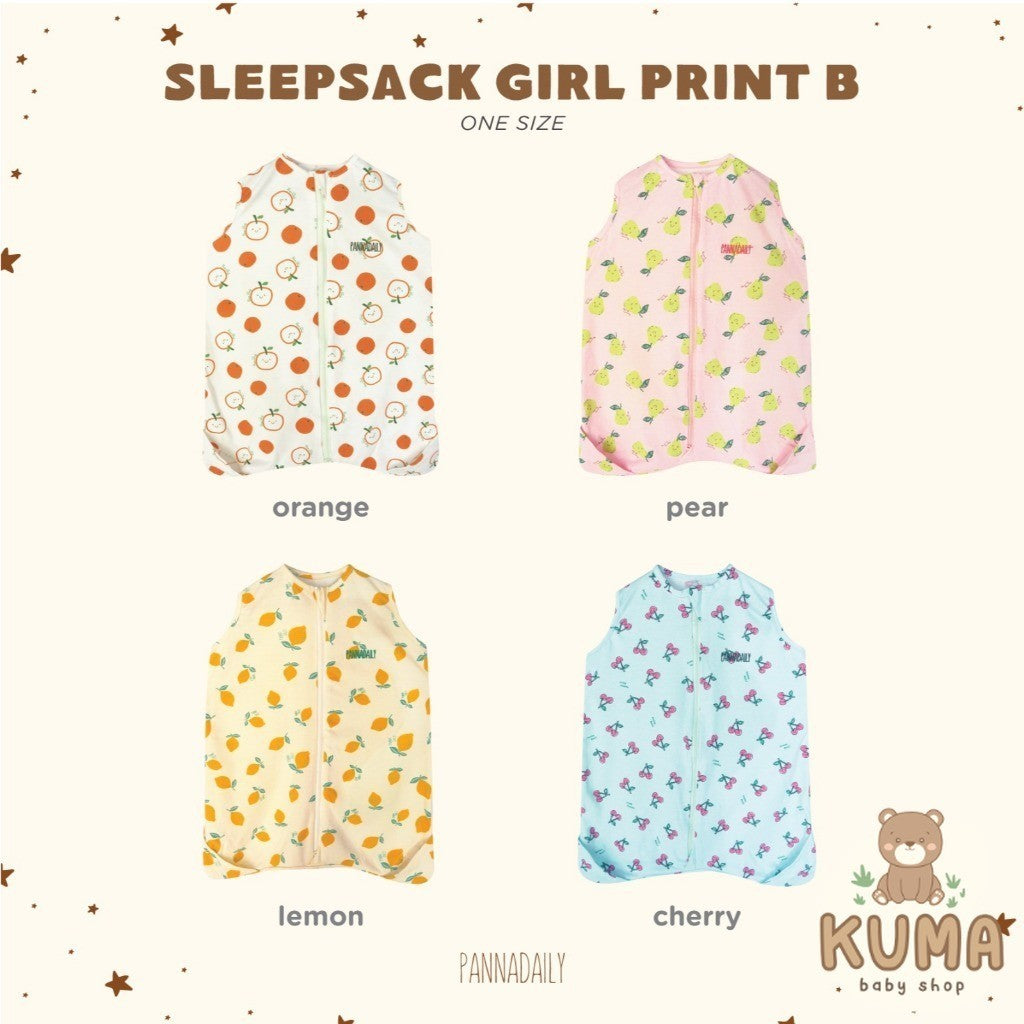 BOHOPANNA - PANNADAILY - SLEEP SACK Girl Print B - Swaddle Bayi - Selimut Bayi - Bedong Bayi