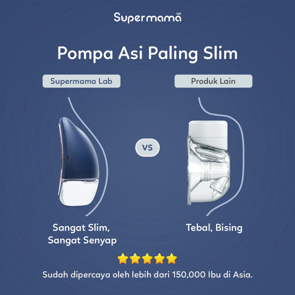 Pompa Asi Elektrik Portable Handsfree Super Slim & Tanpa Kabel No.1 Indonesia | Portable, Wearable, Electric Breast Pump, Pumping Asi | Airplus by Supermama Lab
