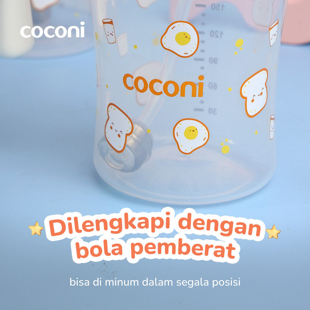 COCONI Dental-Care Sippy Cup | 240ml 300ml | Botol Minum Anak Bayi Dengan Pemberat Spout Straw BPA FREE