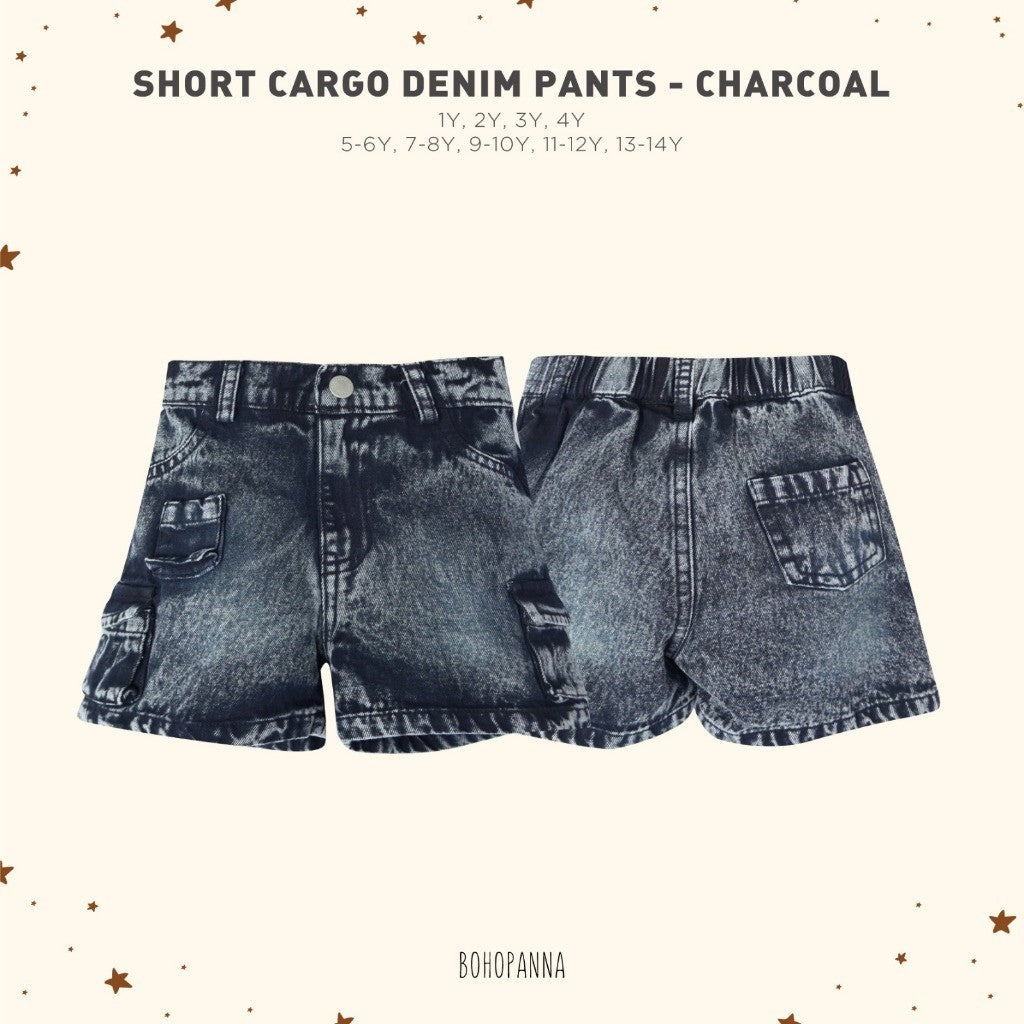 BOHOPANNA - SHORT CARGO DENIM PANTS - CELANA PENDEK ANAK