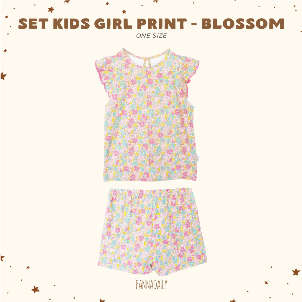 BOHOPANNA - PANNADAILY - PANNA DAILY - BABY & BAYI - SET BABY GIRL PRINT - SET KIDS GIRL PRINT - FLOWERS SERIES - Setelan Anak