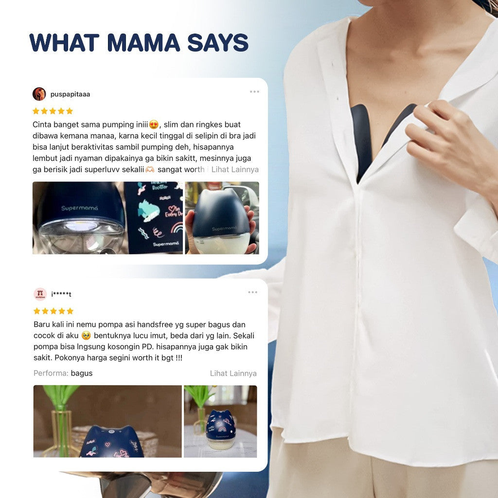 Pompa Asi Elektrik Portable Handsfree Super Slim & Tanpa Kabel No.1 Indonesia | Portable, Wearable, Electric Breast Pump, Pumping Asi | Airplus by Supermama Lab