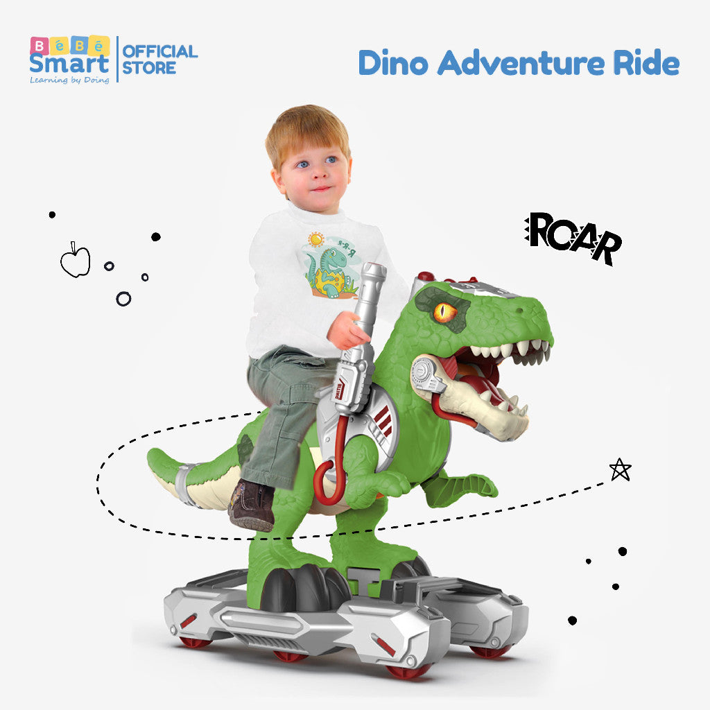 BEBE SMART Dino Adventure Ride On / Dinosaurus Bisa Dinaiki / Mainan Dino / Mainan Anak