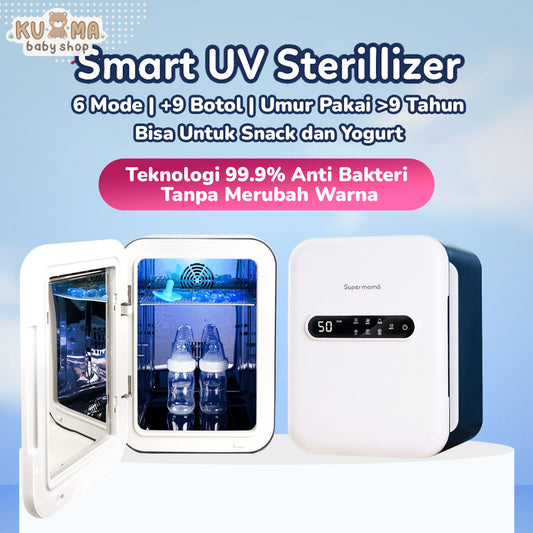 UV House Sterilizer (Multifungsi) | Sterilizer Botol & Peralatan Bayi - 6 Mode Operasi - Kapasitas Besar Sampai 9 Botol - Yummy Snack Maker | Steril, Kering, Simpan, Pembuat Yogurt & Buah Kering | Bebas Risiko Perubahan Warna | Umur Pakai 15 Tahun