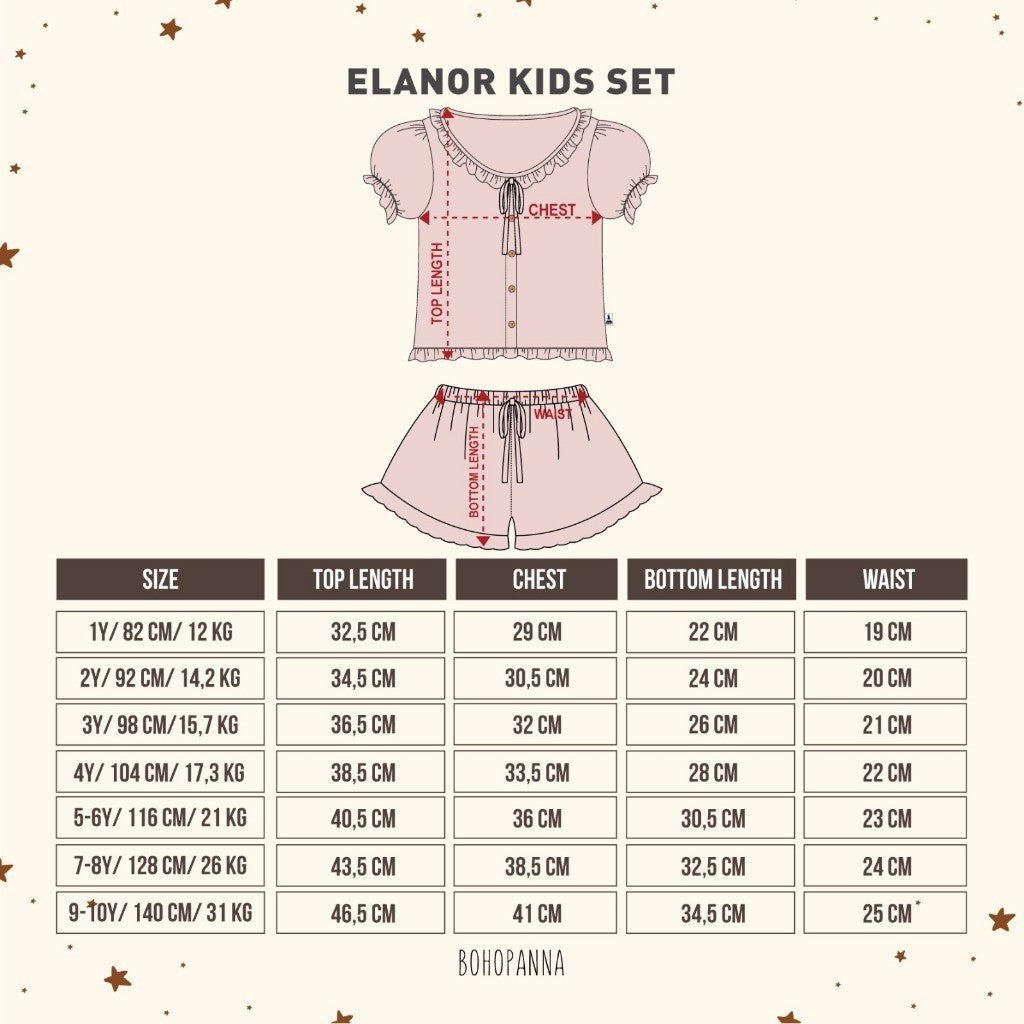 BOHOPANNA - ELANOR KIDS SET - SETELAN ANAK PEREMPUAN