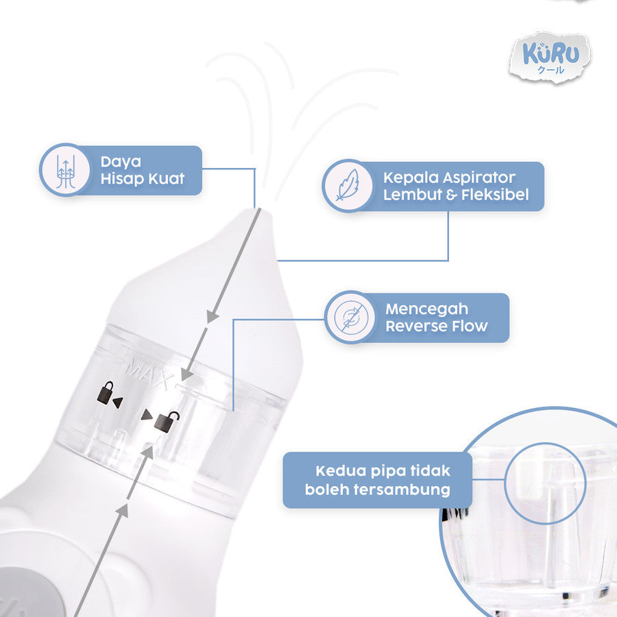 Kuru Baby Electric Nasal Aspirator | Alat Penyedot Ingus Elektrik Nose Cleaner