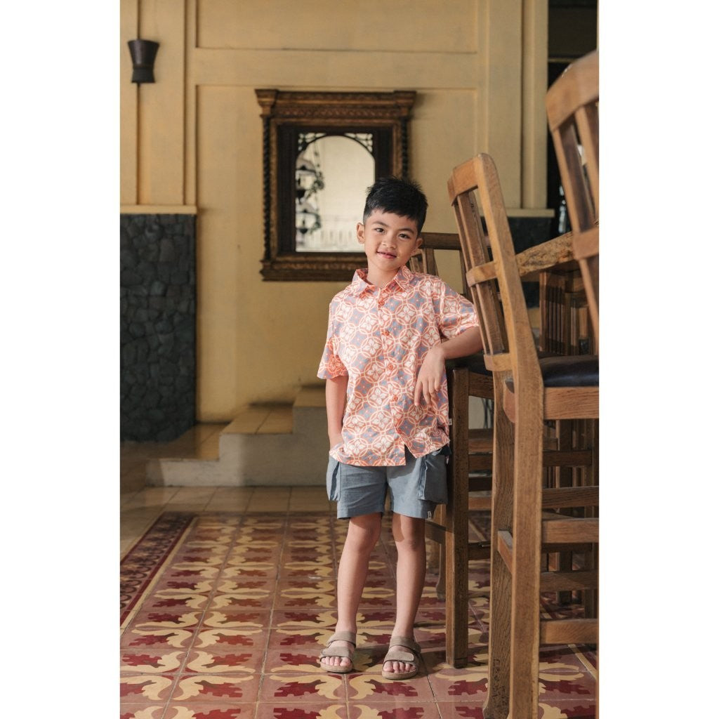 BOHOPANNA - SHORT BATIK SHIRT - Atasan Batik Anak Laki-Laki - Kemeja Batik Anak