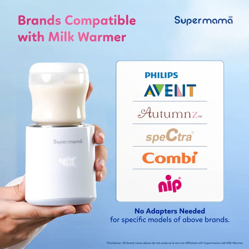 Supermama Lab Portable Milk Warmer | Teknologi Hangat Optimal dan Merata Dalam 2-3 Menit | Pemanas/Penghangat Susu ASI Bayi, Sterilizer Botol Bayi, Dot Bayi | Untuk Asi, Air dan Makanan Cair Bayi | Aman Dipercaya oleh Ibu/Mama diseluruh Asia