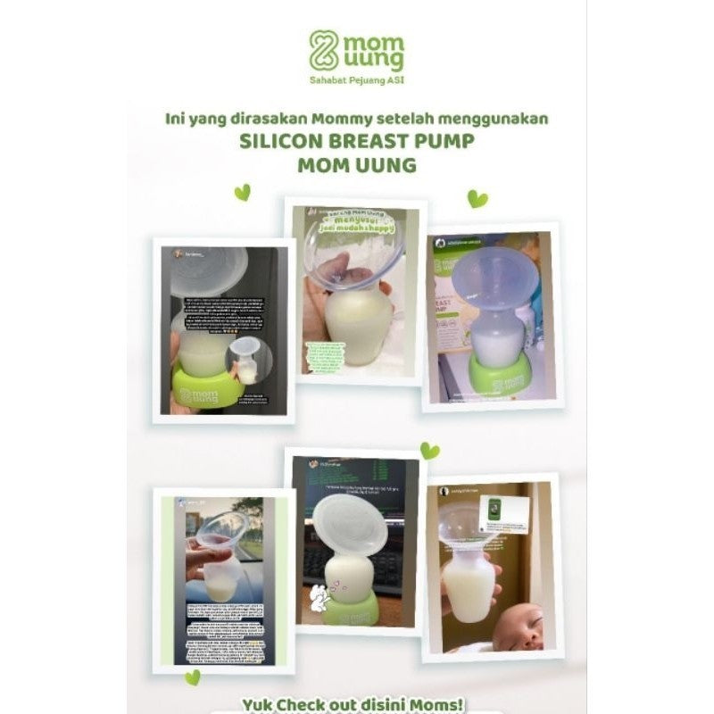 Mom Uung Silicone Breast Pump Penampung Asi 120ml BPA Free | Food Grade Silicone | Anti Tumpah dan Bocor