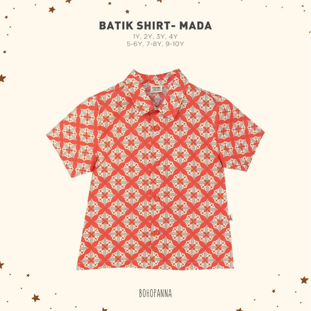 BOHOPANNA - SHORT BATIK SHIRT - Atasan Batik Anak Laki-Laki - Kemeja Batik Anak