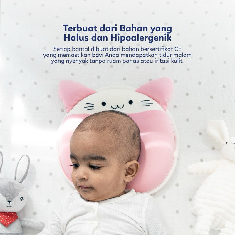 Bantal Bayi Anti Gumoh & Peyang | Supermama Lab Memory Foam Premium Quality Baby Pillow | Design Khusus Support Pertumbuhan Anak | Bantal Bayi Newborn Anti Datar
