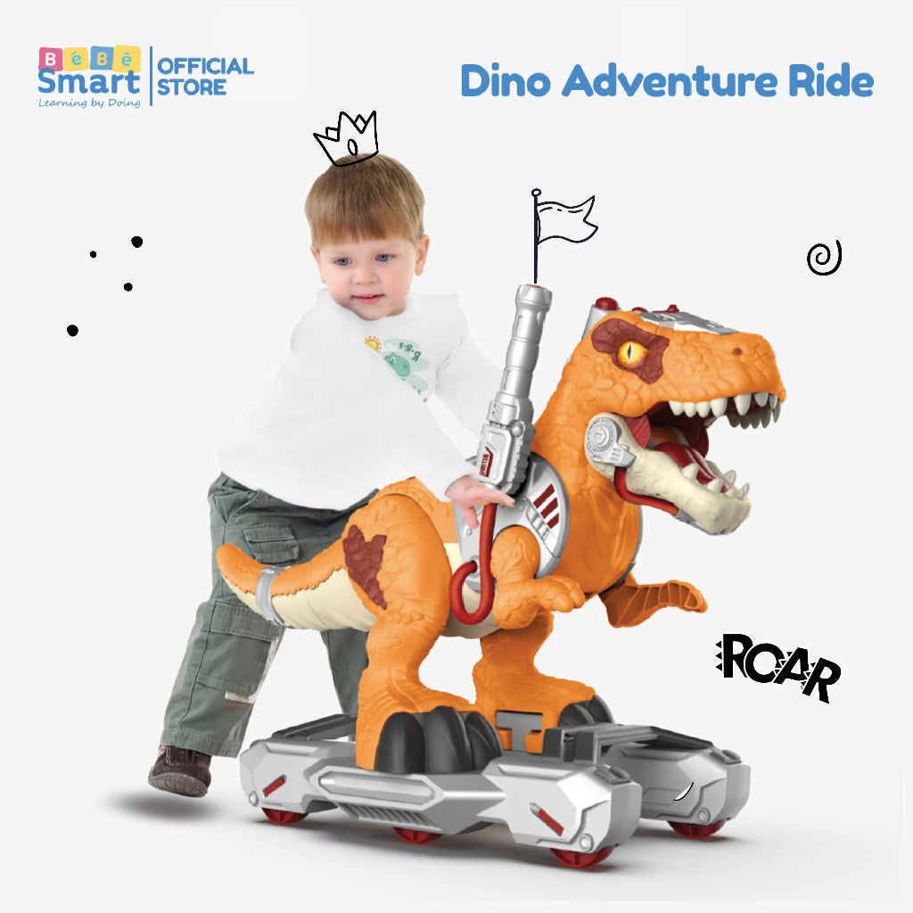 BEBE SMART Dino Adventure Ride On / Dinosaurus Bisa Dinaiki / Mainan Dino / Mainan Anak