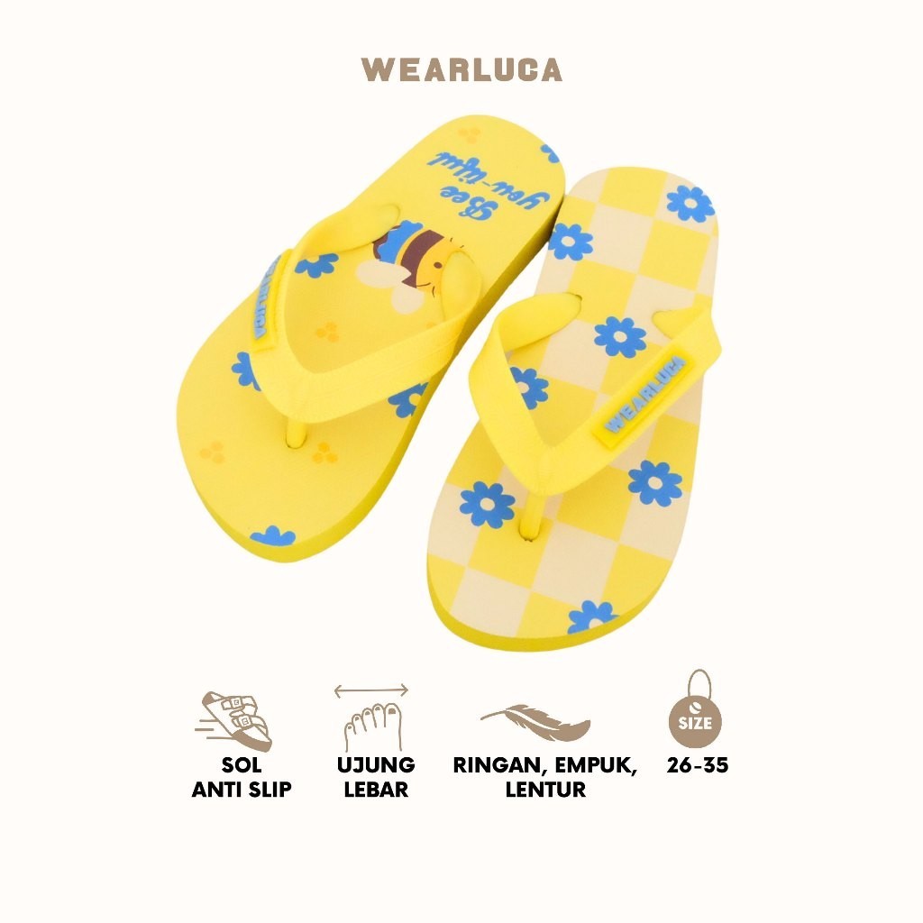 WEARLUCA Riley - Sandal Jepit Anak Laki laki Perempuan Bertali