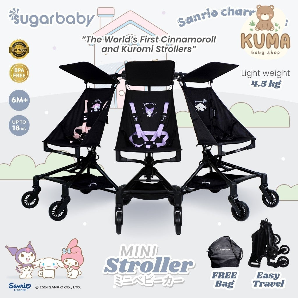 Sugarbaby Sugar Baby Mini Stroller Sanrio Collection/Kereta Dorong Bayi Lipat/Folded Stroller/Stroller Baby Traveling/Stroller Lipat Baby