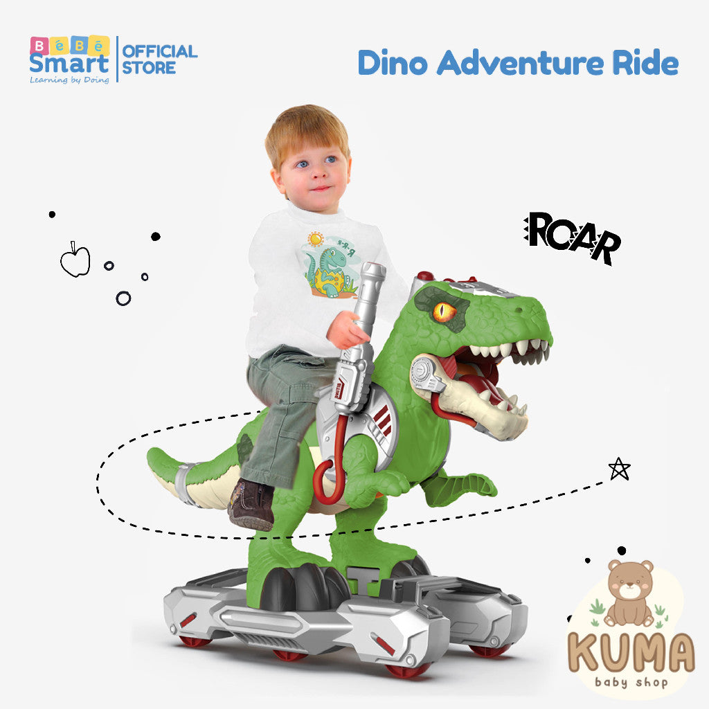BEBE SMART Dino Adventure Ride On / Dinosaurus Bisa Dinaiki / Mainan Dino / Mainan Anak