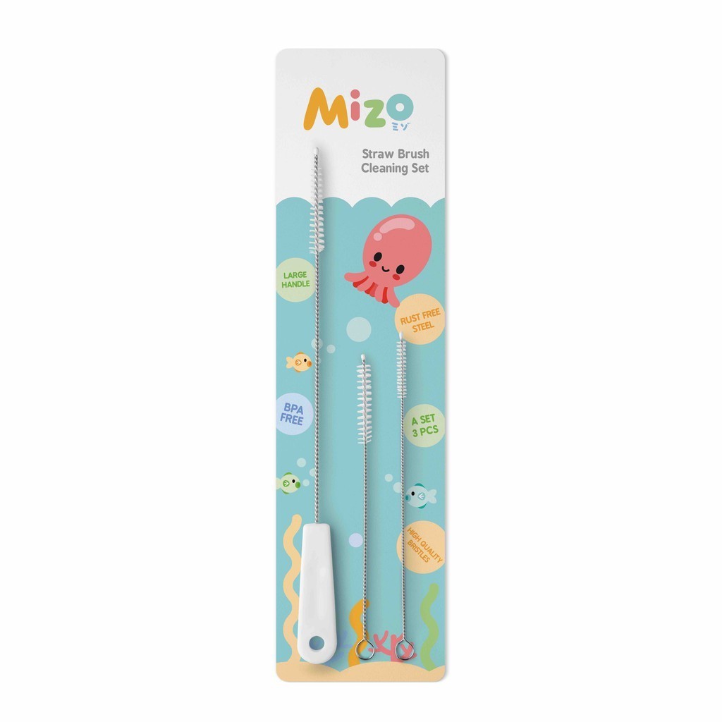 MIZO Straw Brush Cleaning Set Sikat Pencuci Sedotan Botol Minum Anak