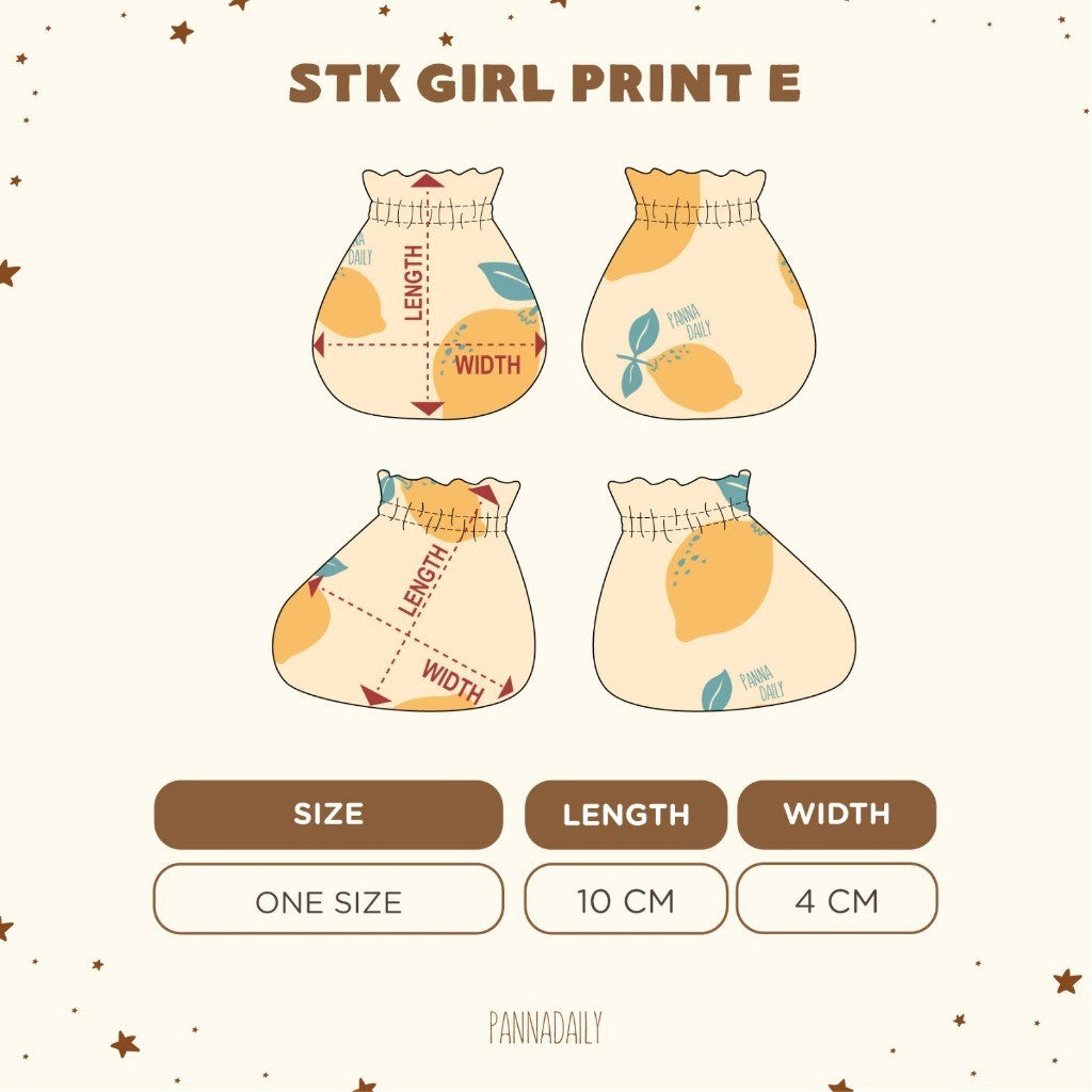 BOHOPANNA - PANNADAILY - STK GIRL PRINT E - Mitten Dan Booties Anak Perempuan