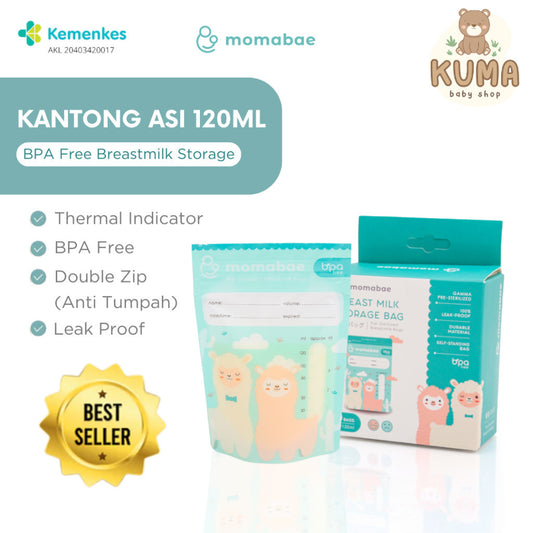 MOMABAE – Kantong ASI 120ML + 20ML Ekstra / Kantong ASI BPA Free / Kantong ASI Sensor Thermal Momabae