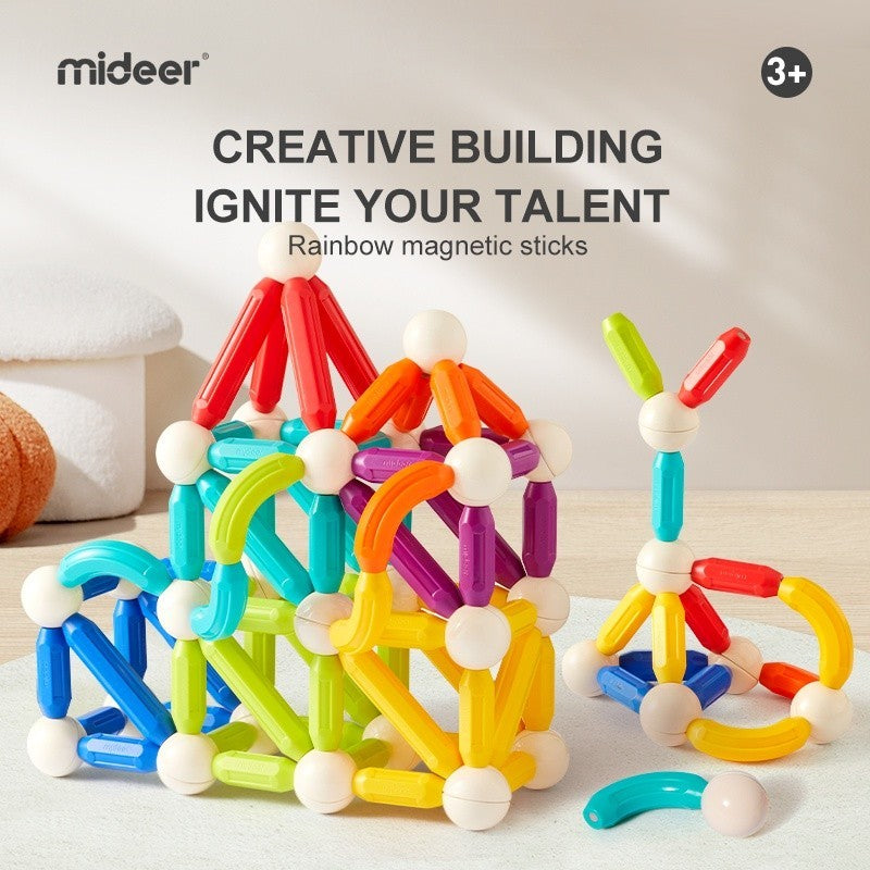 Mideer Rainbow Magnetic Sticks 60pcs Mainan Edukasi Anak MD1169