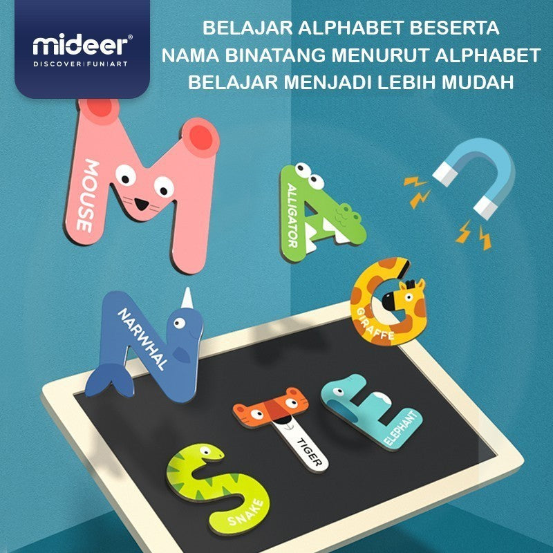 Mideer Letter Magnets / Number Magnets / Transportation Magnets Mainan Edukasi Anak