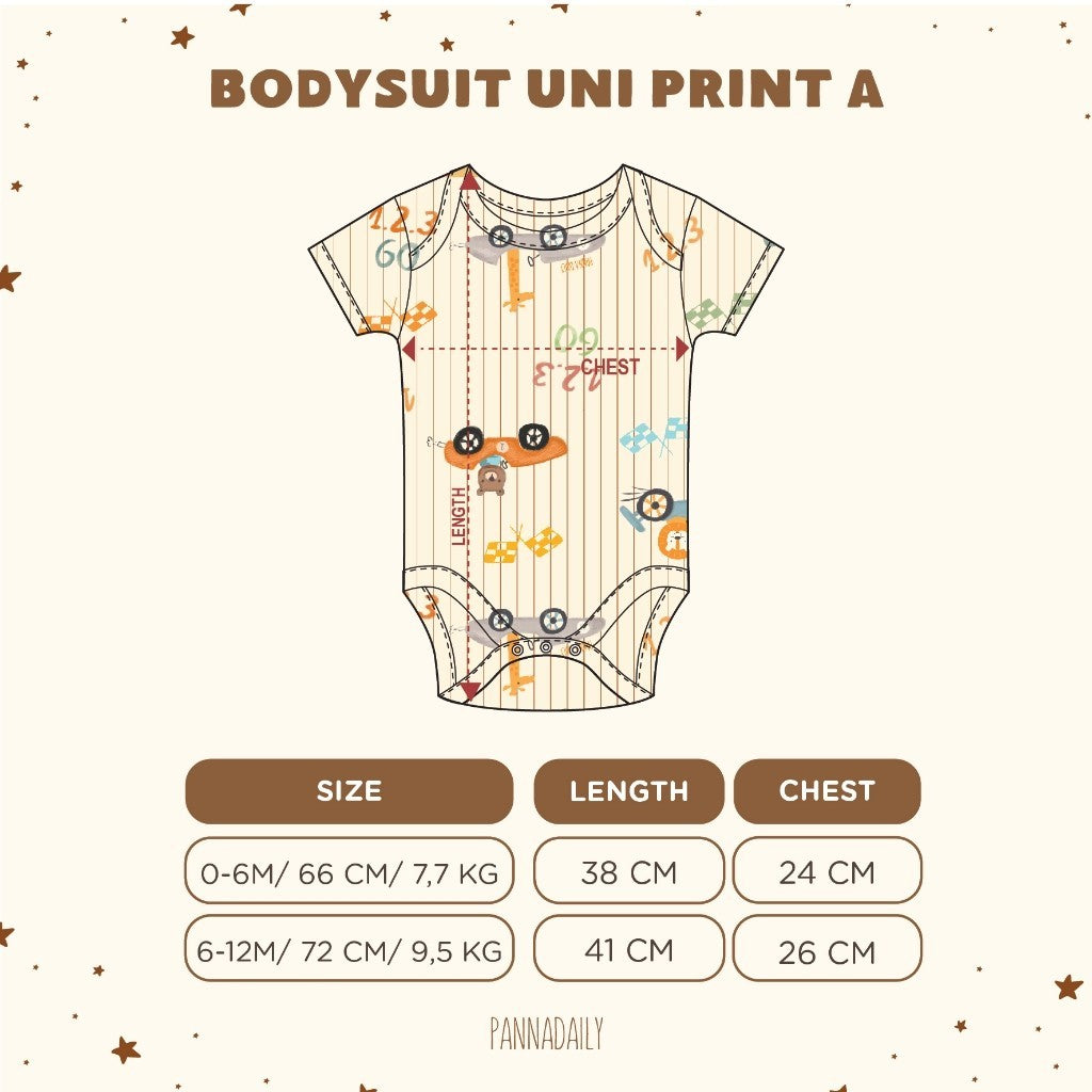 BOHOPANNA - PANNADAILY - BODYSUIT UNISEX PRINT A - Jumper Bayi