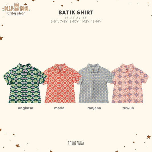 BOHOPANNA - SHORT BATIK SHIRT - Atasan Batik Anak Laki-Laki - Kemeja Batik Anak