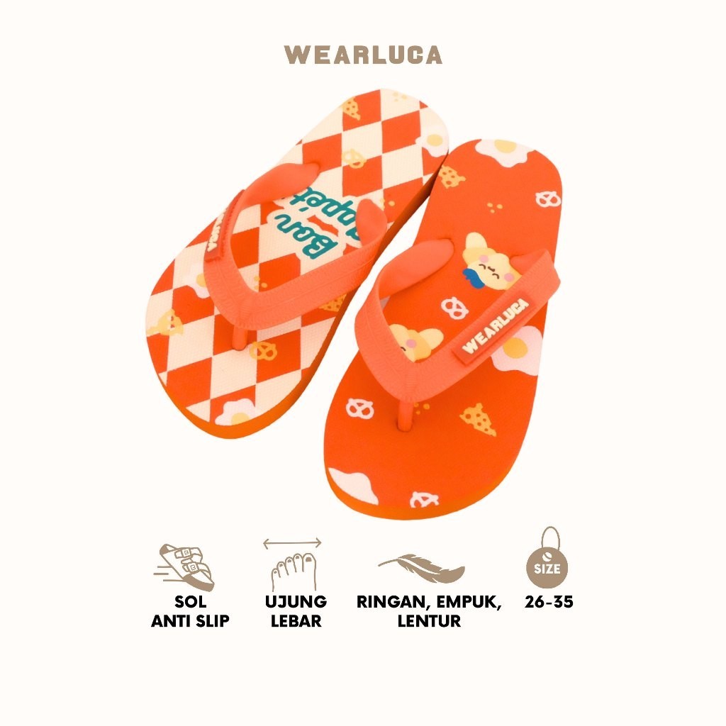 WEARLUCA Riley - Sandal Jepit Anak Laki laki Perempuan Bertali