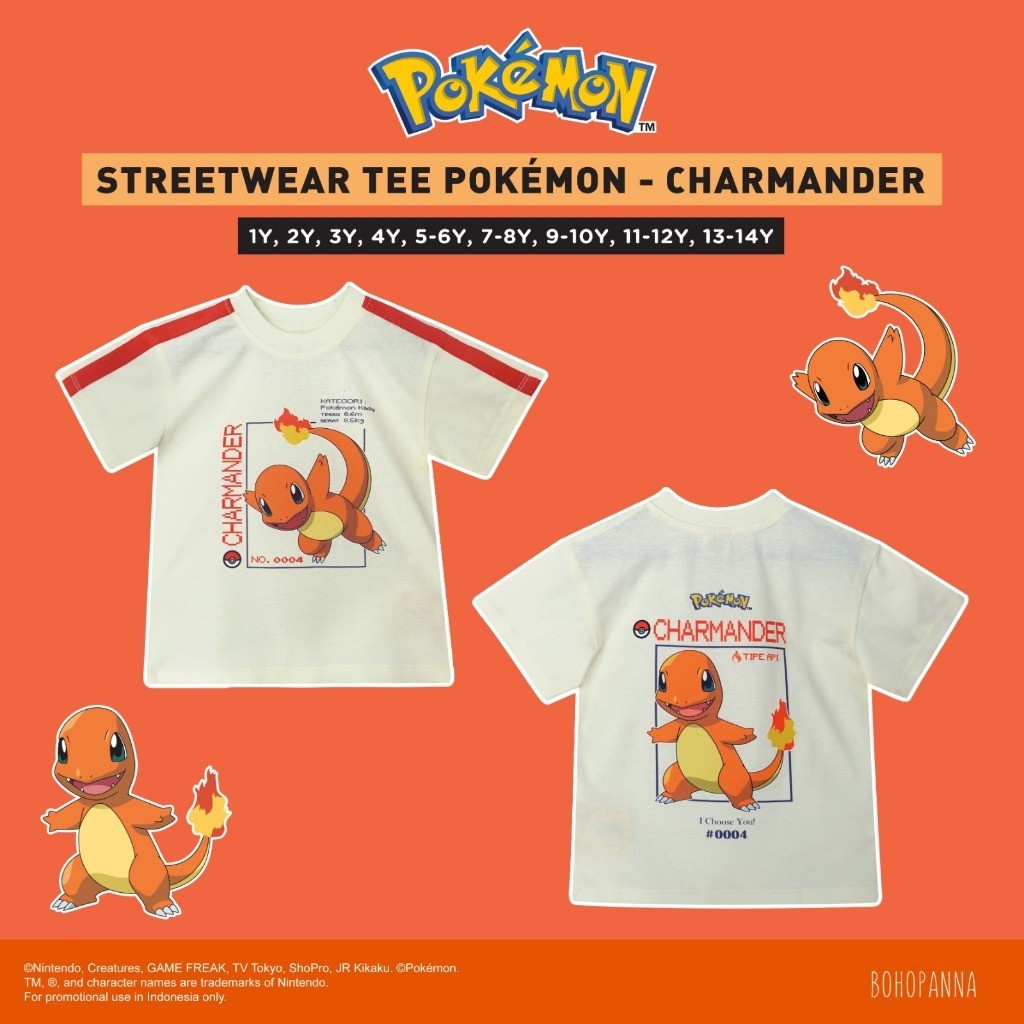 BOHOPANNA | POKÉMON - STREETWEAR TEE - Atasan Anak Pokemon