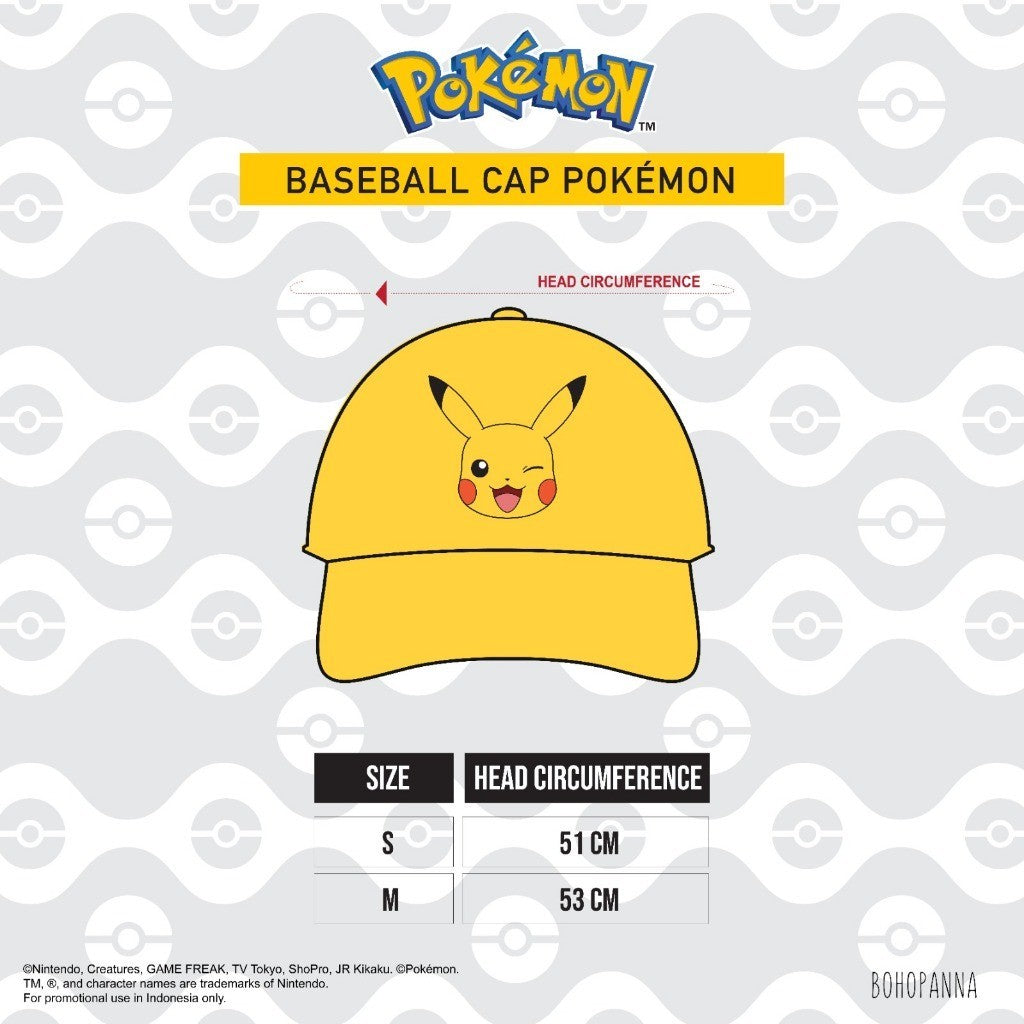 BOHOPANNA | POKÉMON - BASEBALL CAP - Topi Anak POKEMON