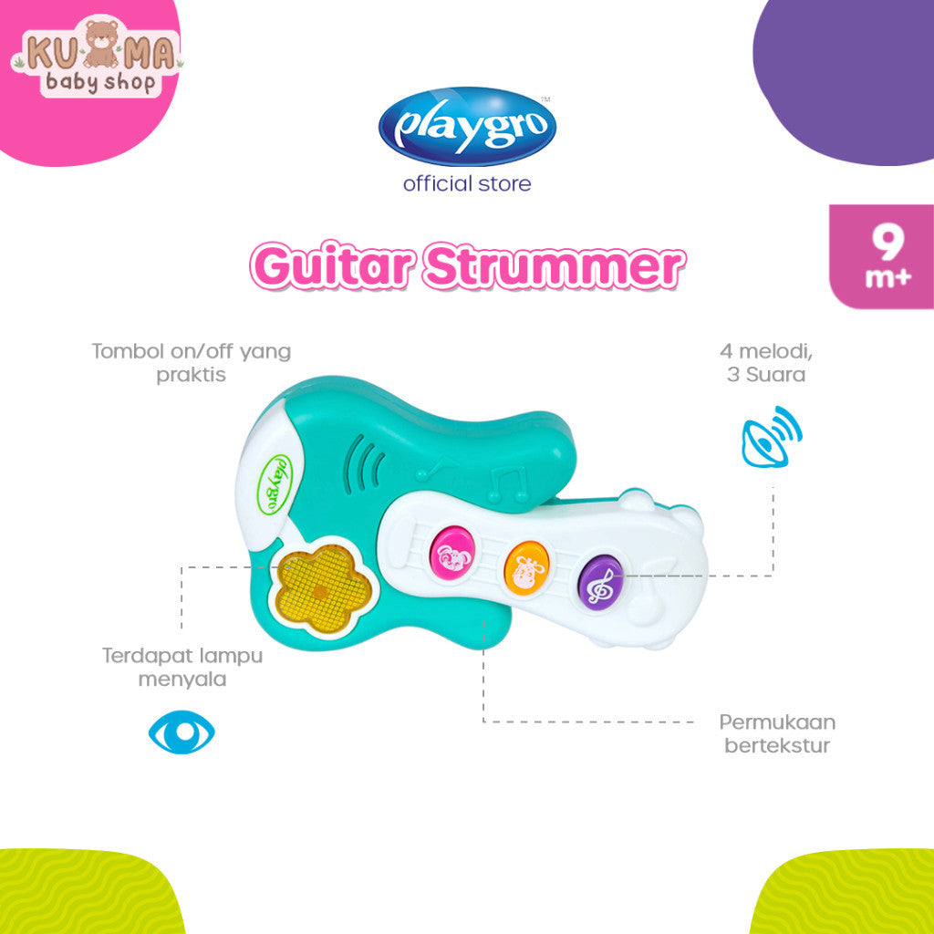 Playgro Little Strummer Light-Up Guitar - Mainan Sensori dan Edukasi Anak Bayi Balita