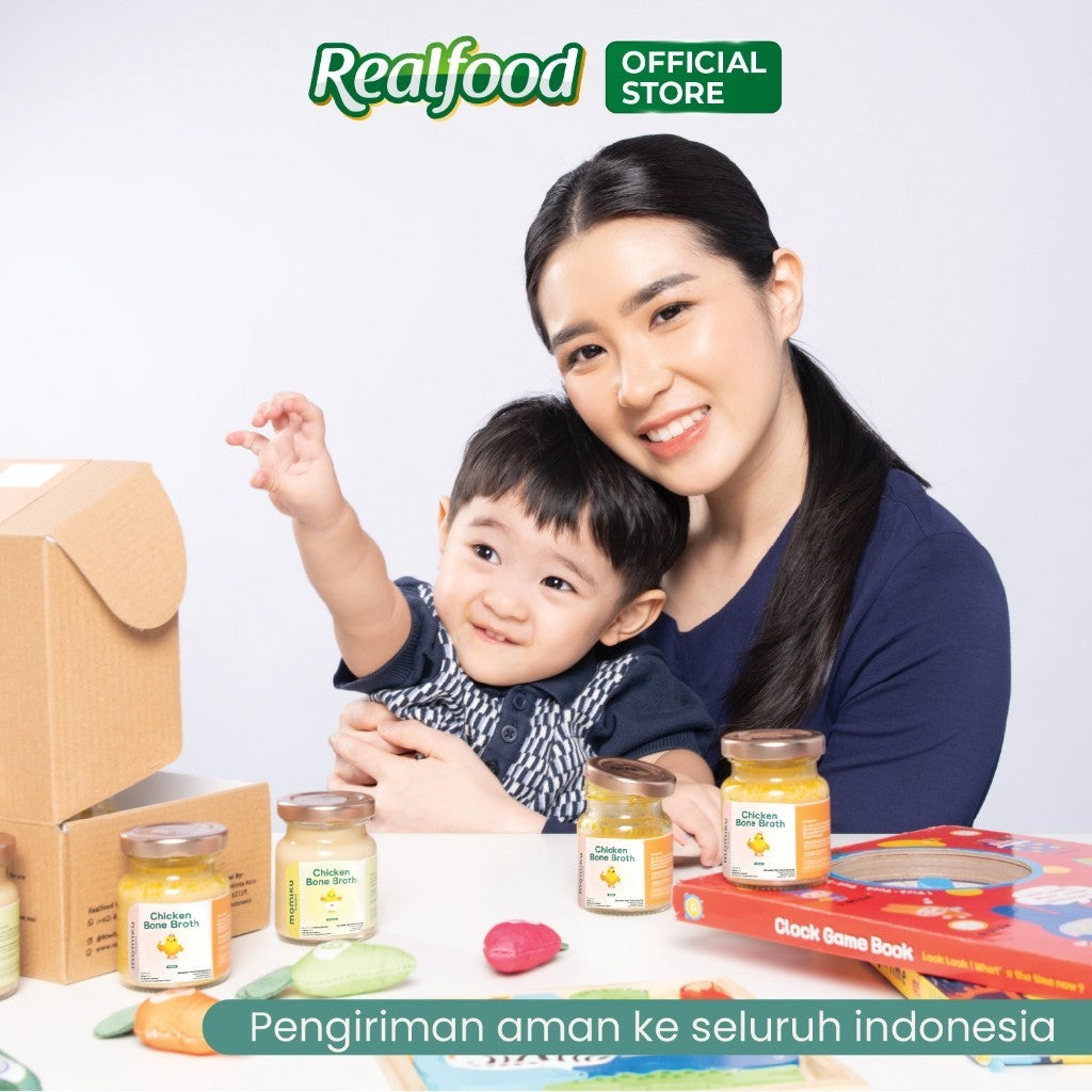 Realfood Momiku Chicken Bone Broth Salted Kaldu Ayam Siap Konsumsi Mpasi isi 6