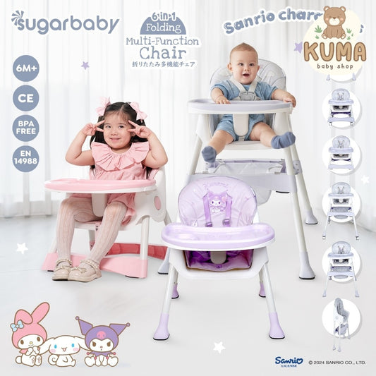 Sugar Baby Sugarbaby 6-in-1 Folding Multi-Function Chair Sanrio Collection/Kursi Bayi/Kursi Anak/Kursi Makan Anak/Kursi MPASI/Baby High Chair