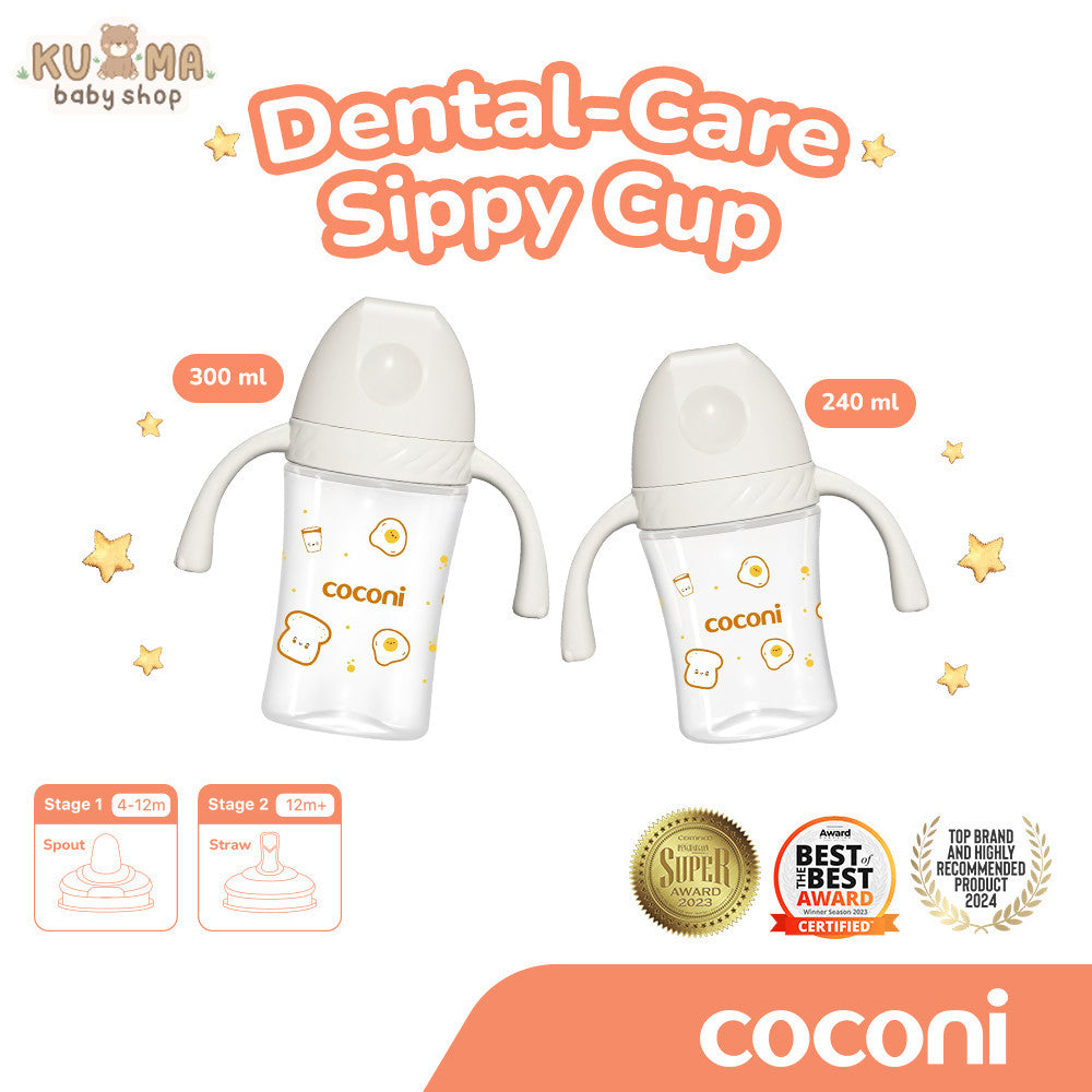 COCONI Dental-Care Sippy Cup | 240ml 300ml | Botol Minum Anak Bayi Dengan Pemberat Spout Straw BPA FREE