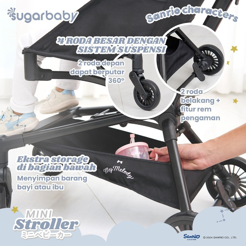Sugarbaby Sugar Baby Mini Stroller Sanrio Collection/Kereta Dorong Bayi Lipat/Folded Stroller/Stroller Baby Traveling/Stroller Lipat Baby