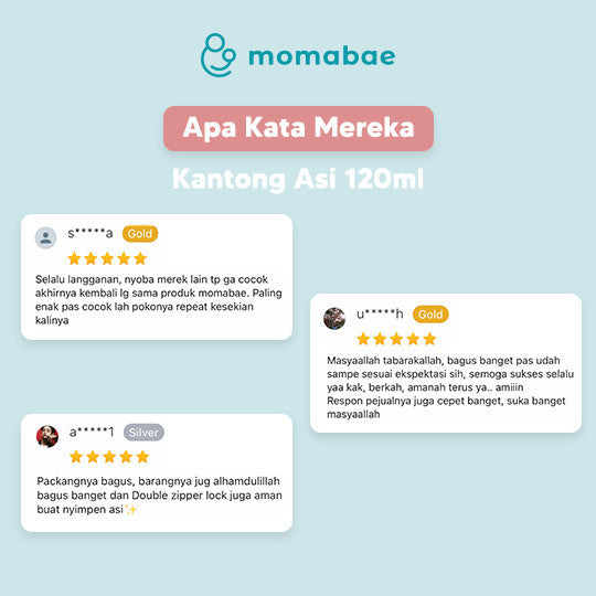 MOMABAE – Kantong ASI 120ML + 20ML Ekstra / Kantong ASI BPA Free / Kantong ASI Sensor Thermal Momabae