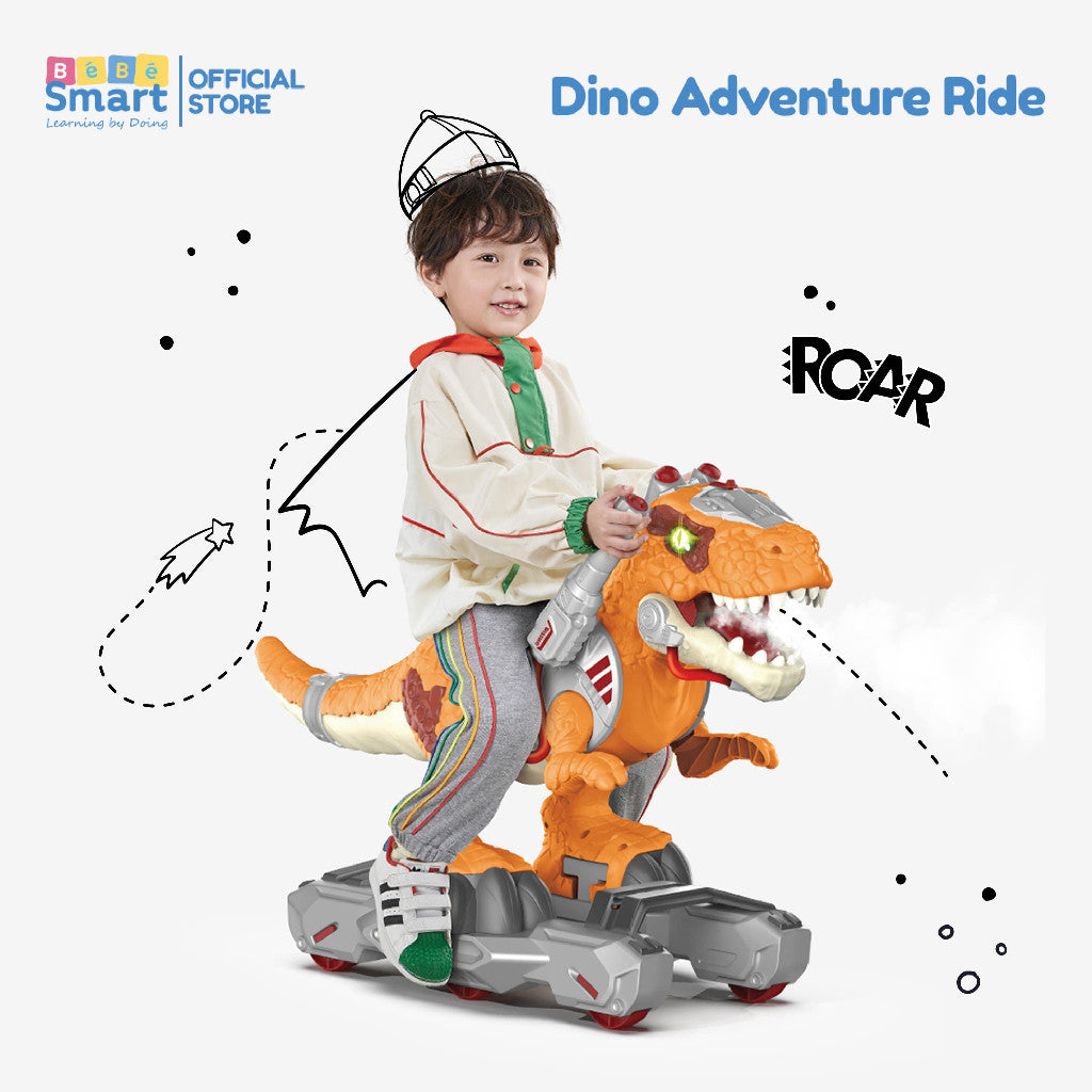 BEBE SMART Dino Adventure Ride On / Dinosaurus Bisa Dinaiki / Mainan Dino / Mainan Anak