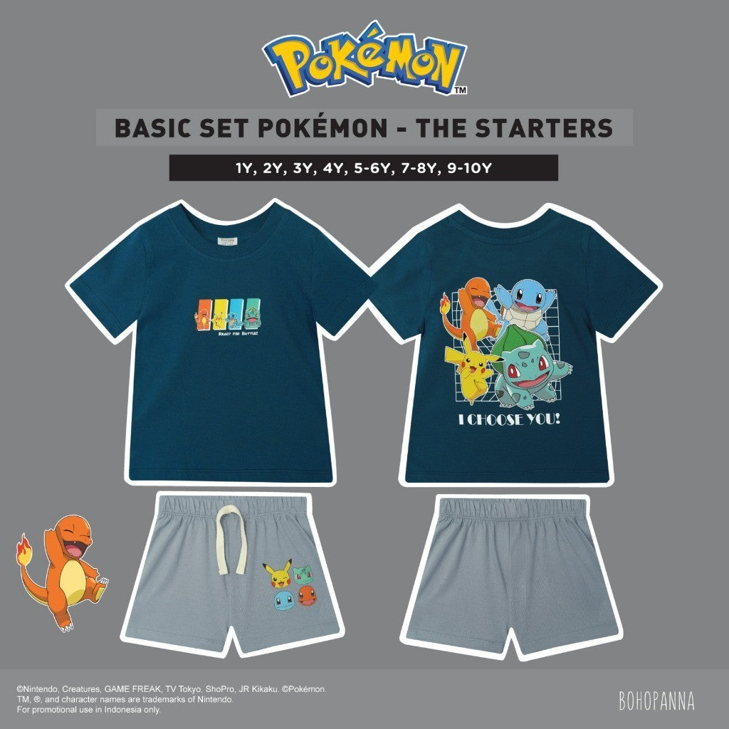 BOHOPANNA | POKÉMON - BASIC SET - Setelan Baju Anak Pokemon