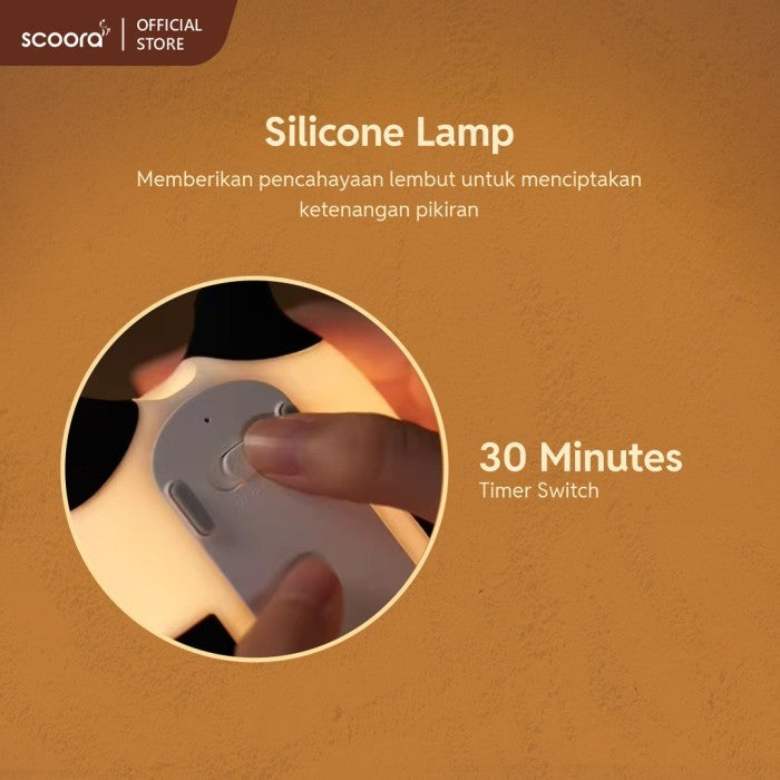 Scoora Raizin Lampu Tidur Silicone Tepuk Rechargeable