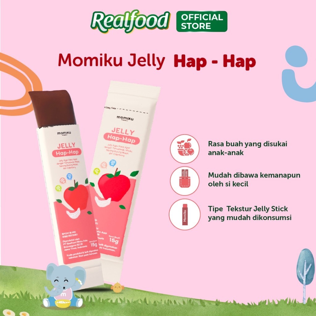 Realfood Momiku Jelly Hap-Hap Sarang Burung Walet dengan Ekstrak Temulawak, Madu Hutan dan Tinggi Vitamin B1, B2 & B5
