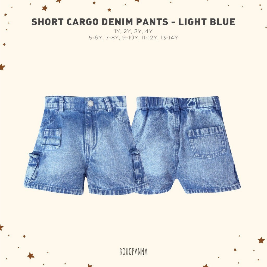 BOHOPANNA - SHORT CARGO DENIM PANTS - CELANA PENDEK ANAK