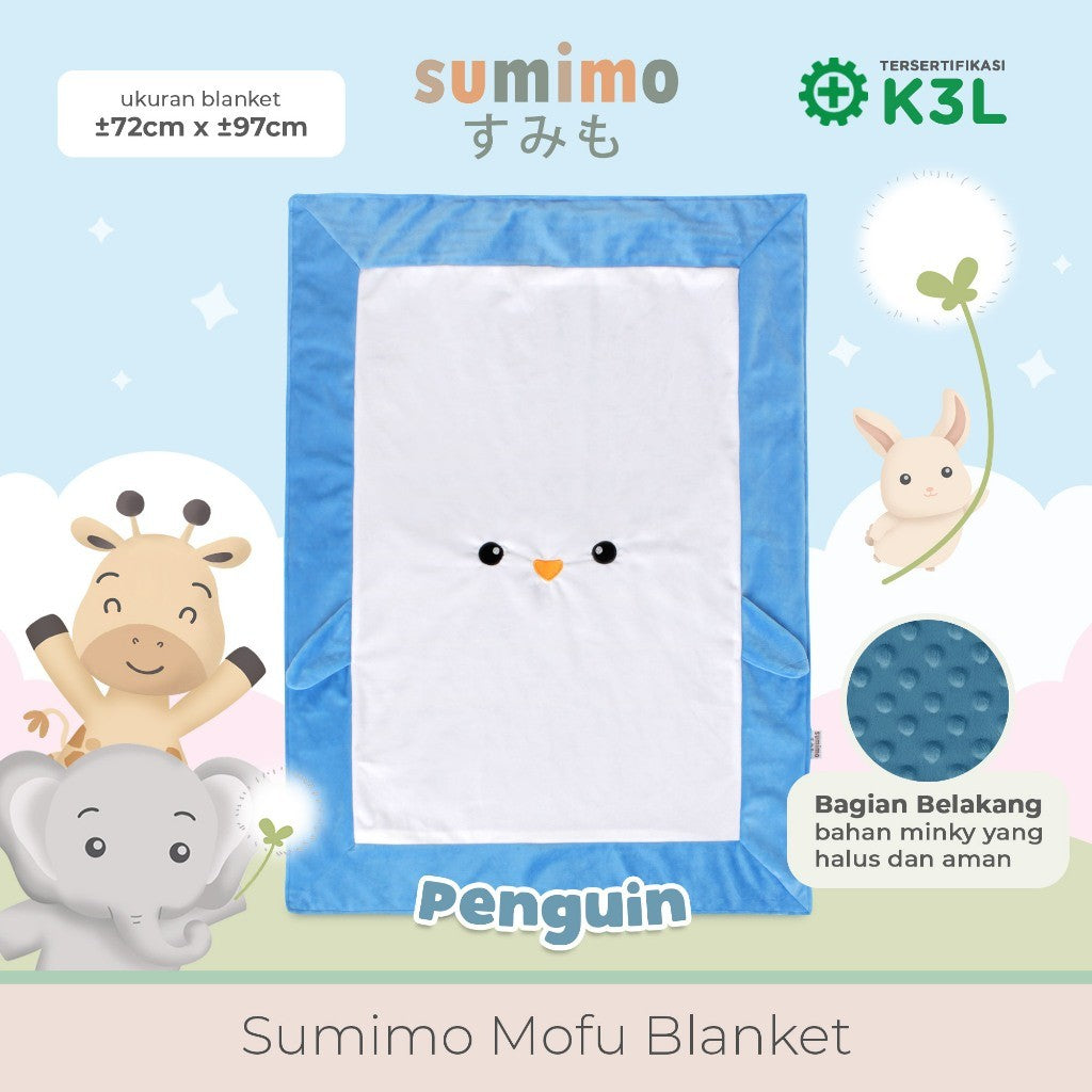 Sumimo Mofu Blanket/Selimut Anak Karakter Hewan Bahan Soft Material Minky