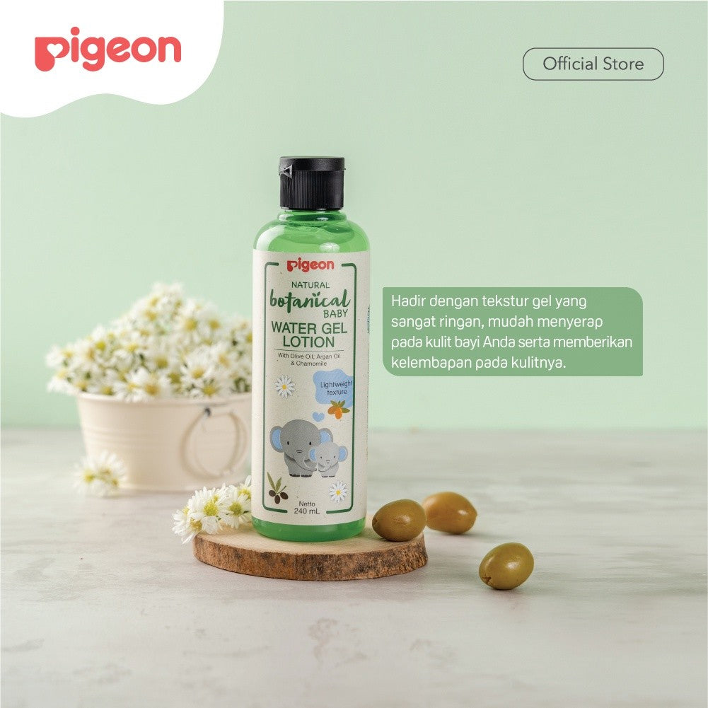 PIGEON Botanical Baby Water Gel Lotion 240Ml | Skincare Krim Pelembab Kulit Bayi dengan Bahan Alami