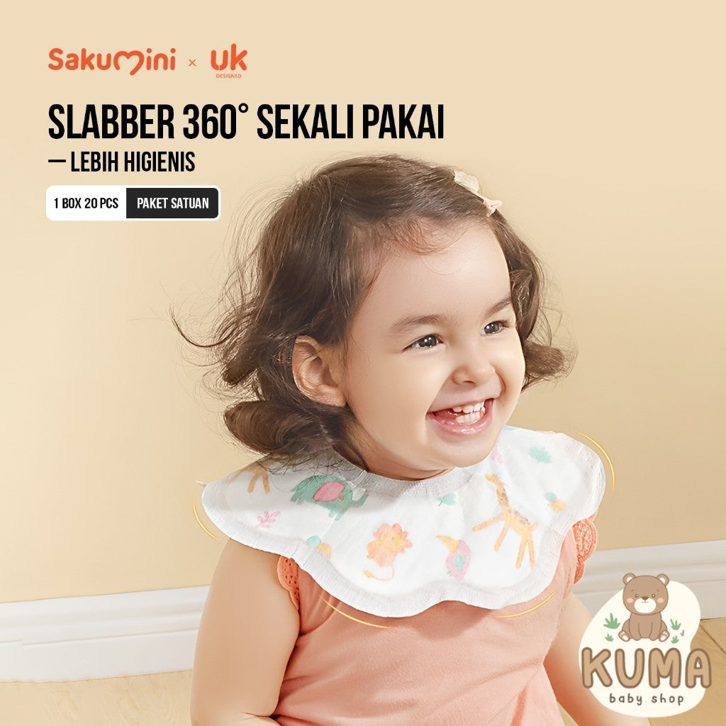 Sakumini Disposable Slabber Saliva Towel Handuk Celemek Tatakan Air Liur Anak