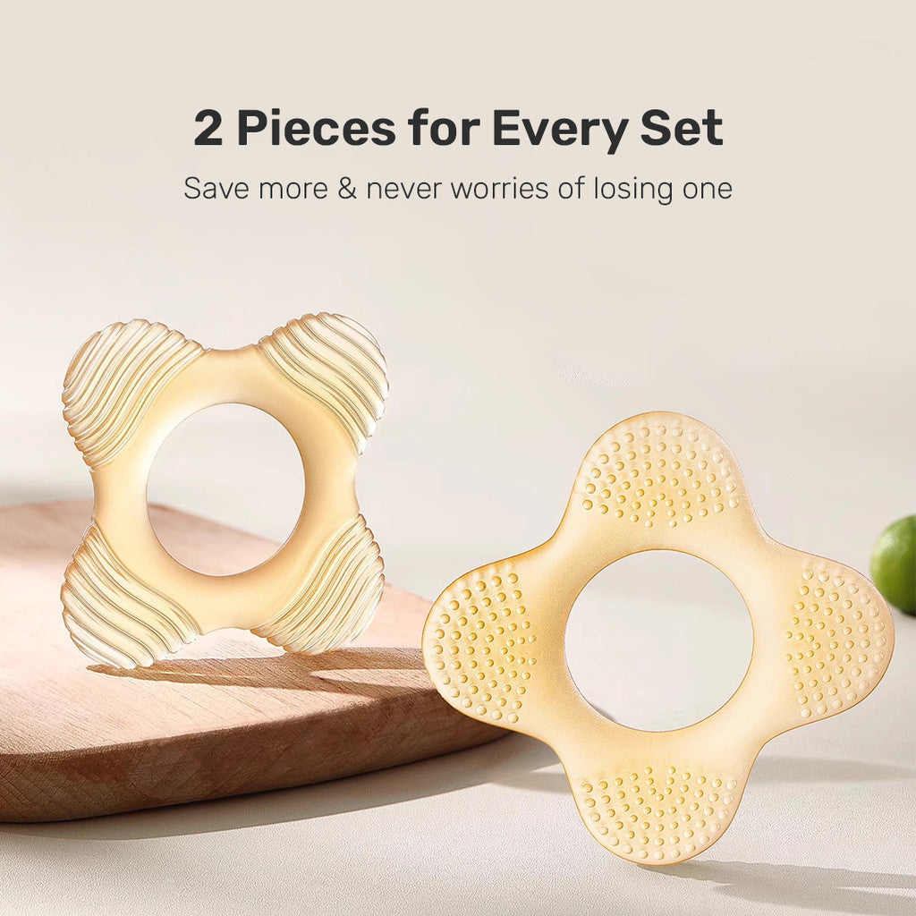 Sakumini Hand Teether Clover Silicone Toy Mainan Empeng Gigitan Bayi BPA Free