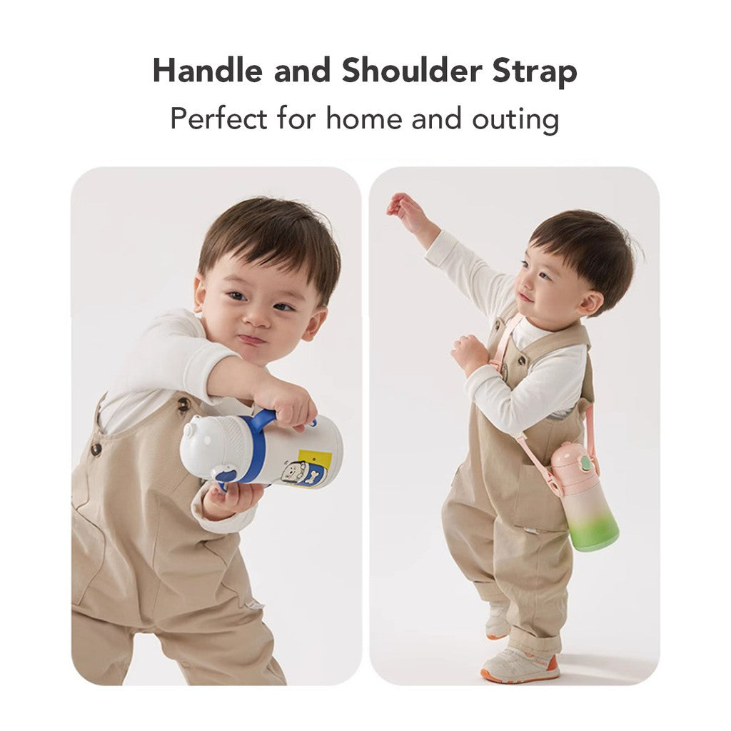 Sakumini Botol Minum Sedotan Termos Stainless Steel Straw Sippy Cup Anak 280ml